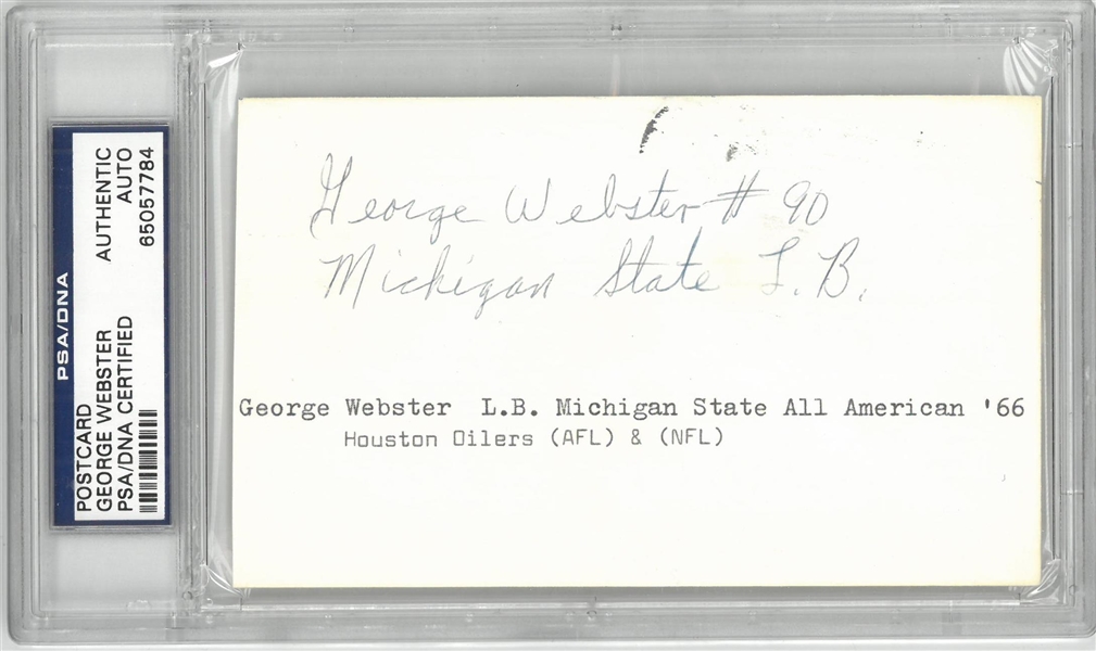 George Webster Autographed 3x5 Index Card