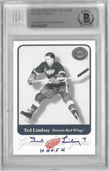 Ted Lindsay Autographed 2001/02 Greats of the Game