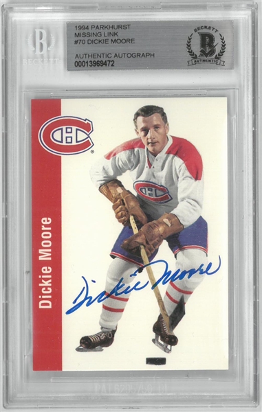 Dickie Moore Autographed 1994 Parkhurst
