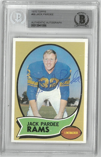 Jack Pardee Autographed 1970 Topps
