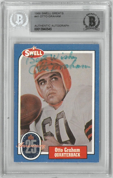 Otto Graham Autographed 1988 Swell