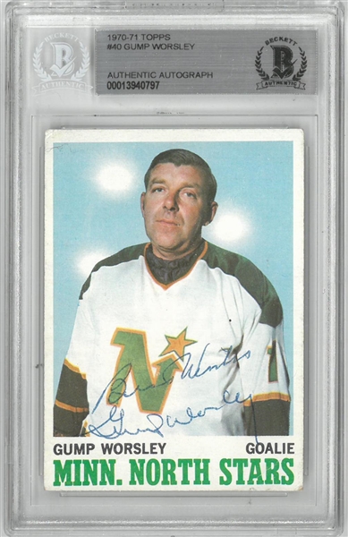 Gump Worsley Autographed 1970/71 Topps