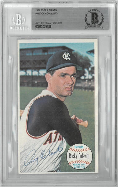 Rocky Colavito Autographed 1964 Topps Giants