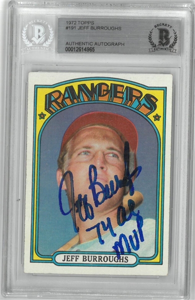 Jeff Burroughs Autographed 1972 Topps