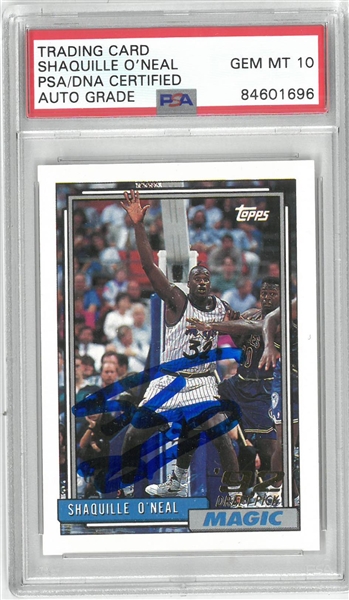 Shaquille ONeal Autographed "10" Topps Rookie Card