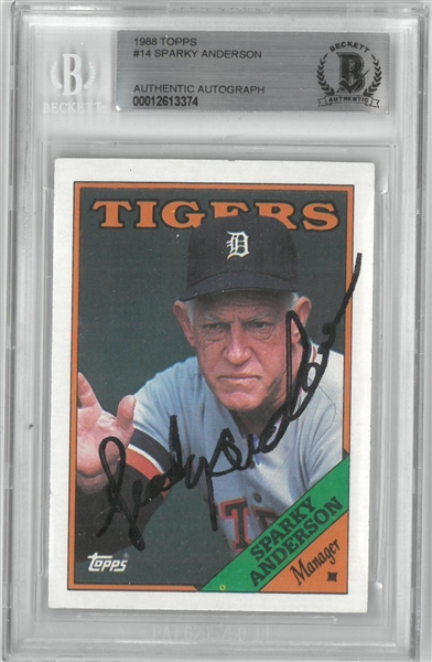 Sparky Anderson Autographed 1988 Topps