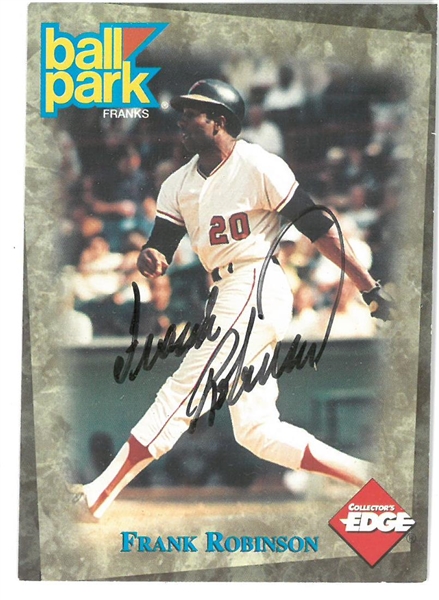 Frank Robinson Autographed Ball Park Card