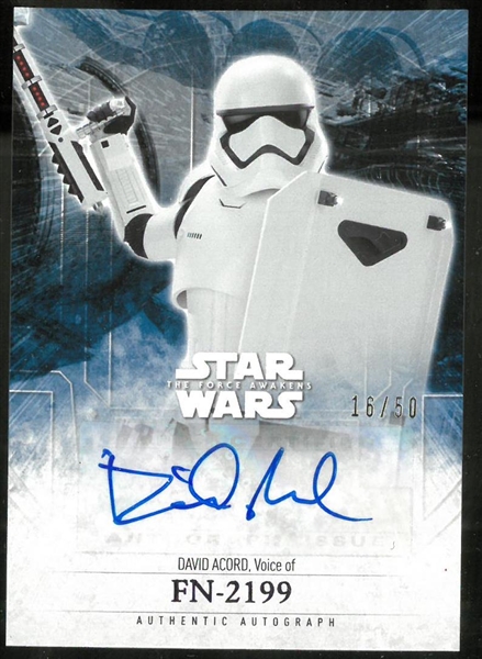 David Acord Autographed Star Wars Card