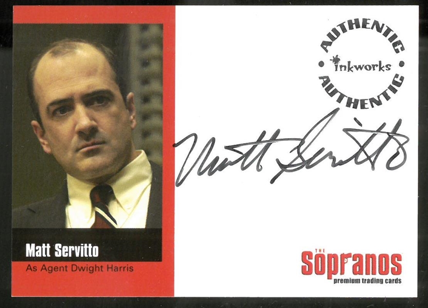 Matt Servitto Autographed Sopranos Card
