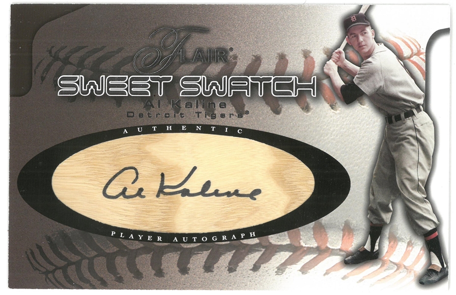 Al Kaline Autographed 5x8 2002 Flair Sweet Swatch