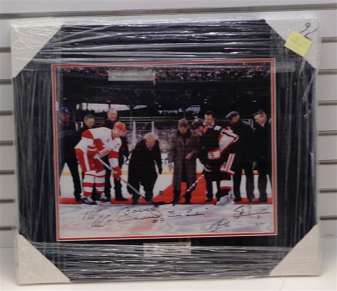 Lidstrom, Hull, Lindsay, Toews & Mikita Autographed Framed 16x20