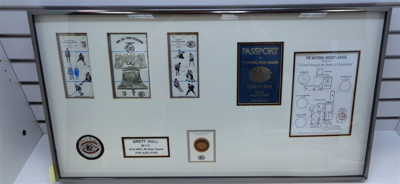 Brett Hull Autographed Framed 1992 All Star Display (pick up only)