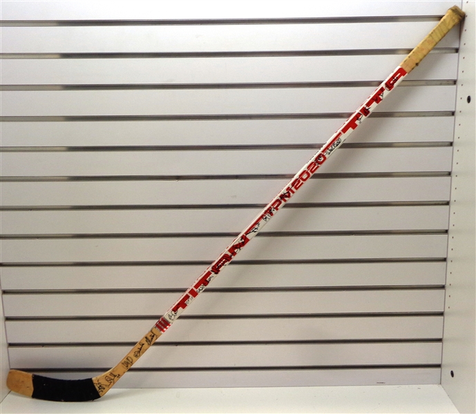 1989/90 Red Wings Team Signed Federko Game Used Stick