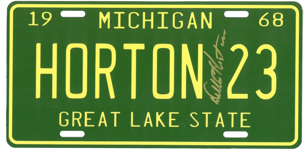 Willie Horton Autographed Custom 1968 License Plate