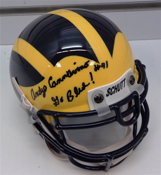 Andy Cannavino Autographed Michigan Mini Helmet