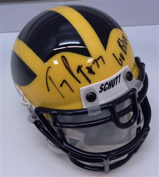 Tony Pape Autographed Michigan Mini Helmet