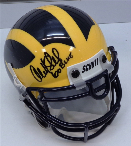 Ali Haji Sheik Autographed Michigan Mini Helmet