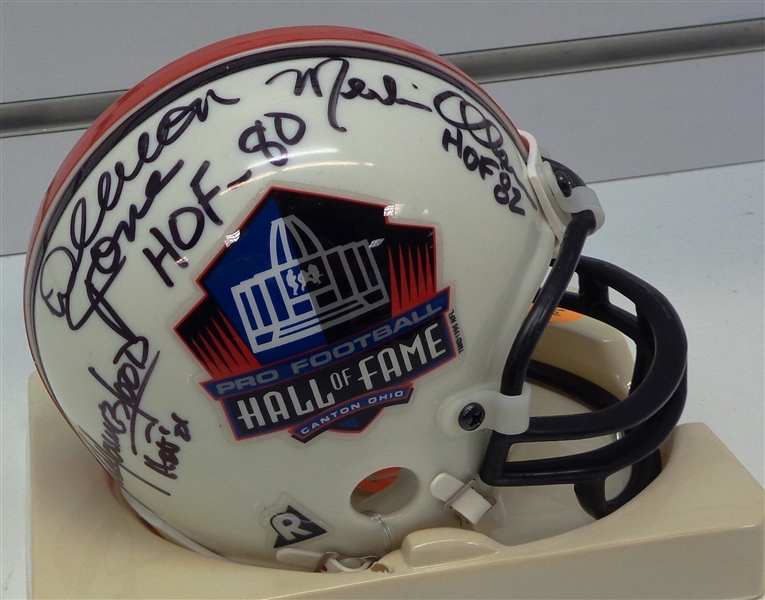 HOF Mini Helmet Signed by Olsen, Jones & Youngblood
