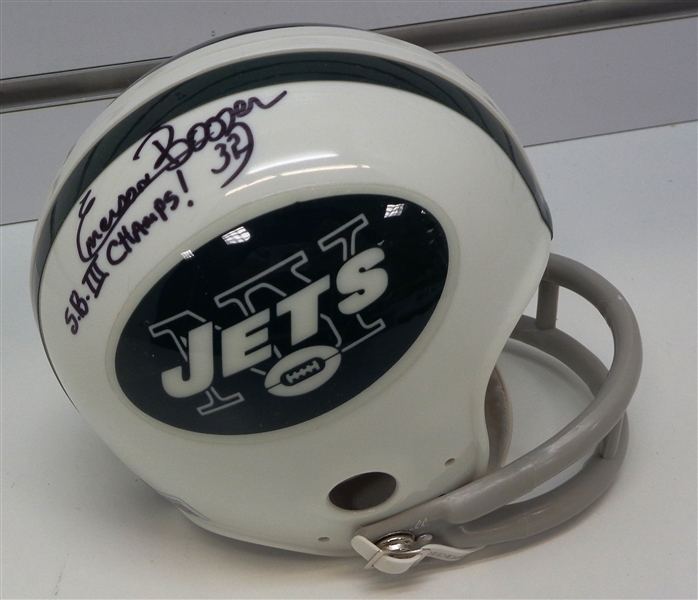 Emerson Boozer Autographed NY Jets Mini Helmet