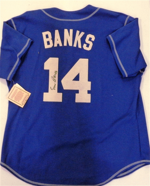 Ernie Banks Autographed Cubs Jersey