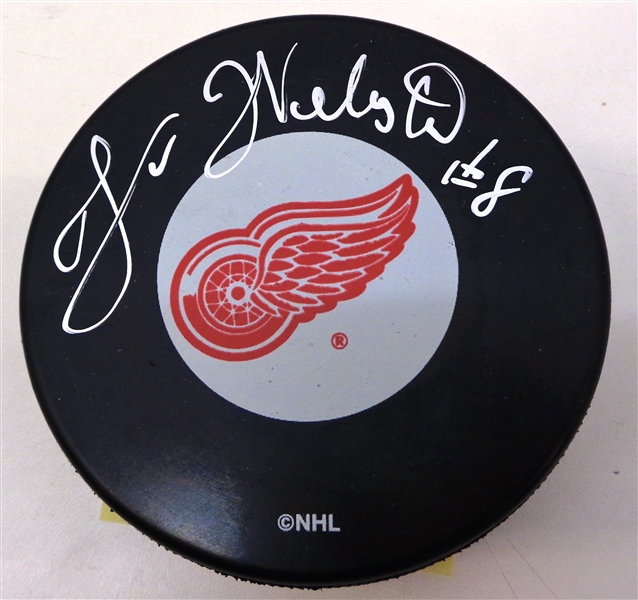 Tom Webster Autographed Red Wings Puck