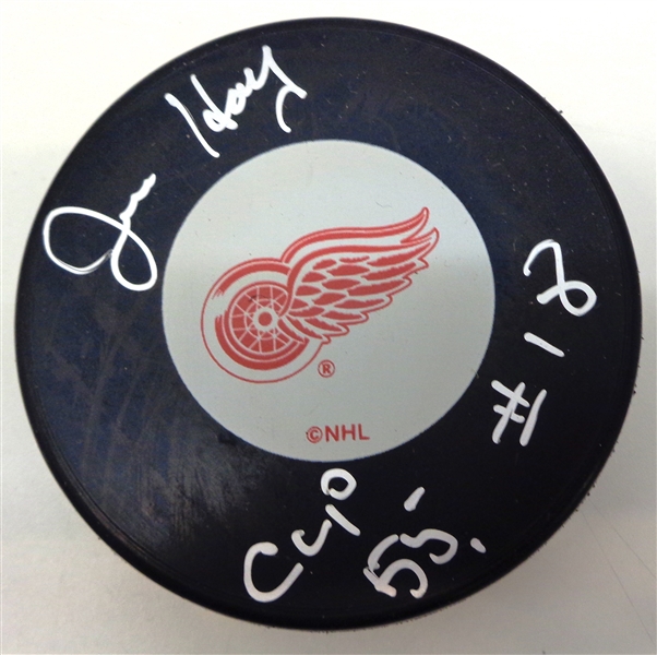 Jim Hay Autographed Red Wings Puck