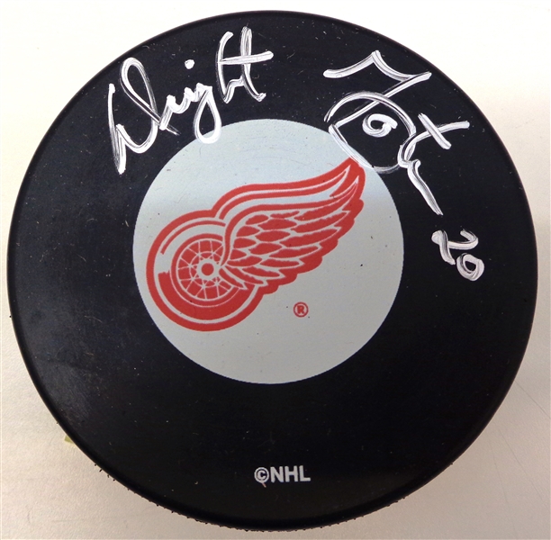 Dwight Foster Autographed Red Wings Puck