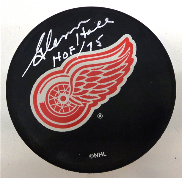 Glenn Hall Autographed Red Wings Puck