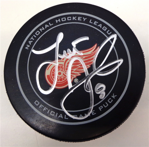 Justin Abdelkader Autographed Red Wings Puck