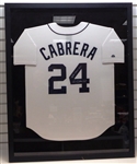 Miguel Cabrera Autographed Framed Tigers Jersey (Pick up only)