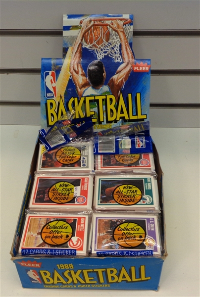 1989/90 Fleer Basketball Rack Box - All Pistons Showing