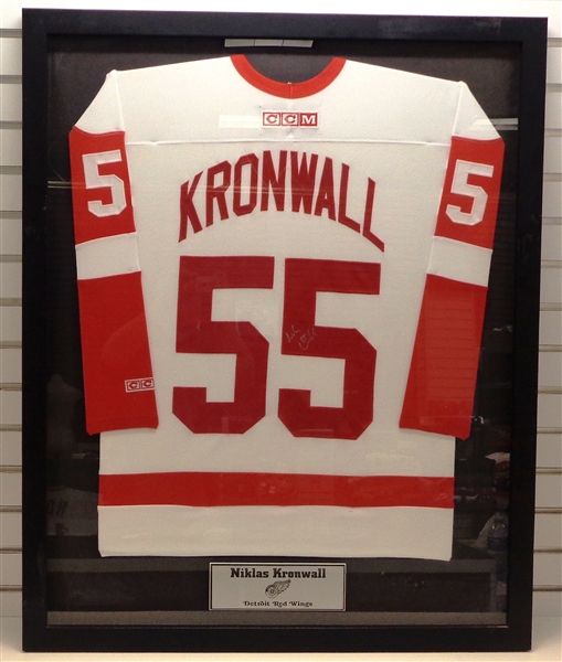 Niklas Kronwall Autographed Framed Jersey (Pick up only)