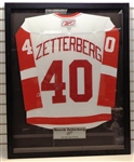 Henrik Zetterberg Autographed Framed Jersey (Pick up only)