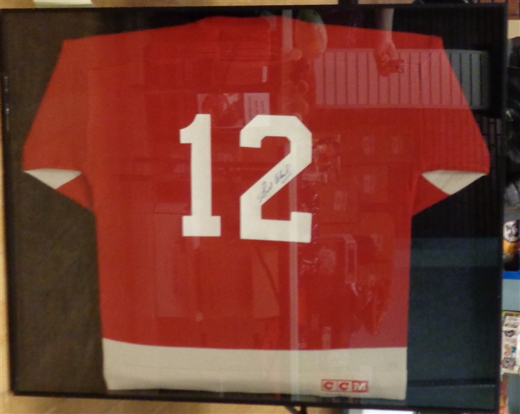 Sid Abel Autographed Framed Sweater (Pick up only)