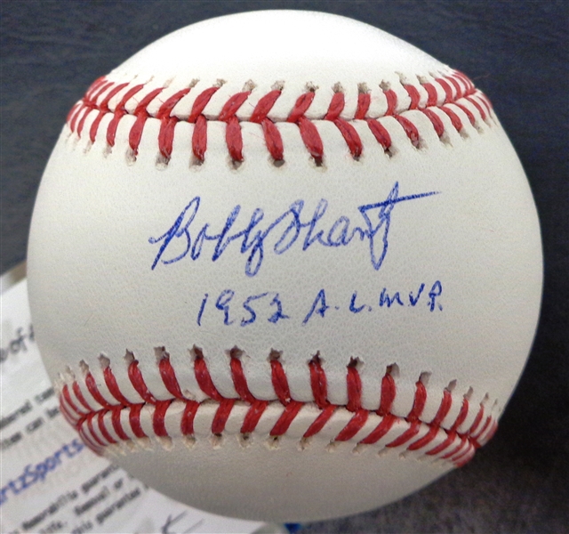 Bobby Shantz Autographed Baseball w/ 1952 MVP