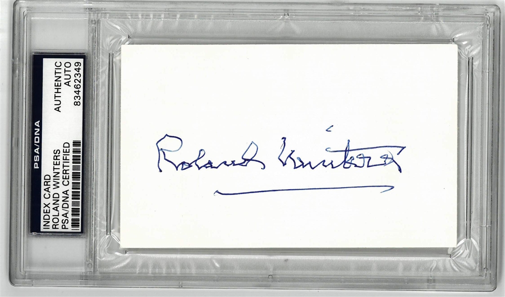 Roland Winters Autographed 3x5 Index Card