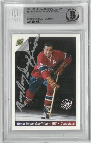Boom-Boom Geoffrion Autographed 1991 Ultimate