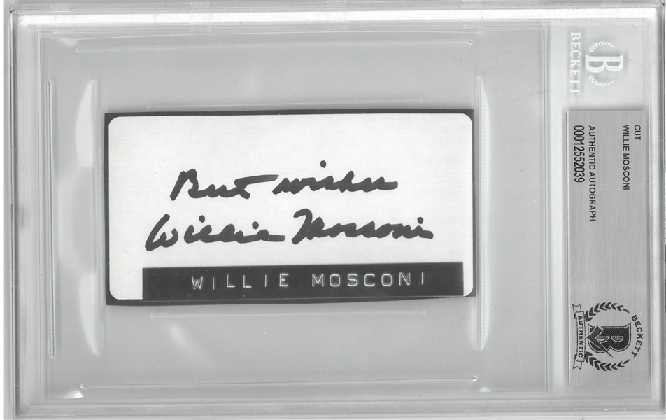 Willie  Mosconi Autographed 2x3 Cut