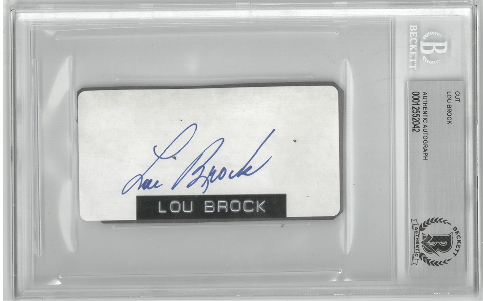 Lou Brock Autographed 2x3 Cut