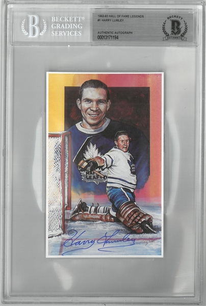 Harry Lumley Autographed Legends of Hockey Card