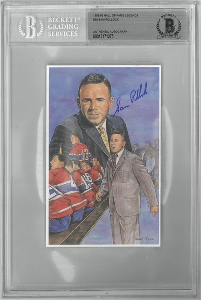 Sam Pollock Autographed Legends of Hockey Card