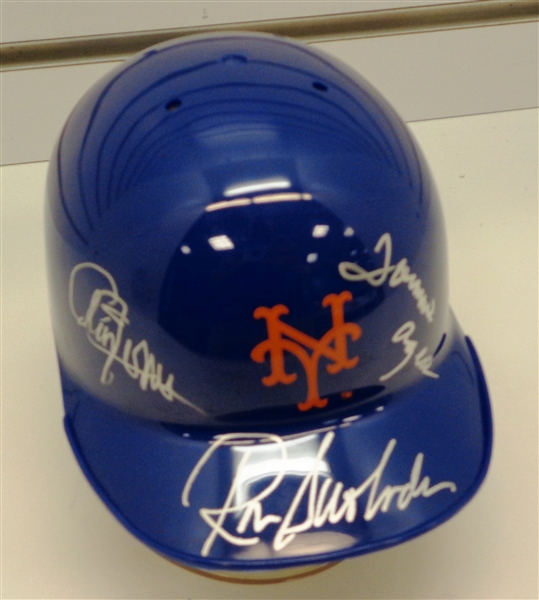 1969 Mets World Champs Outfield Signed Mini Helmet