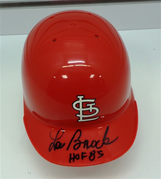 Lou Brock Autographed Mini Helmet