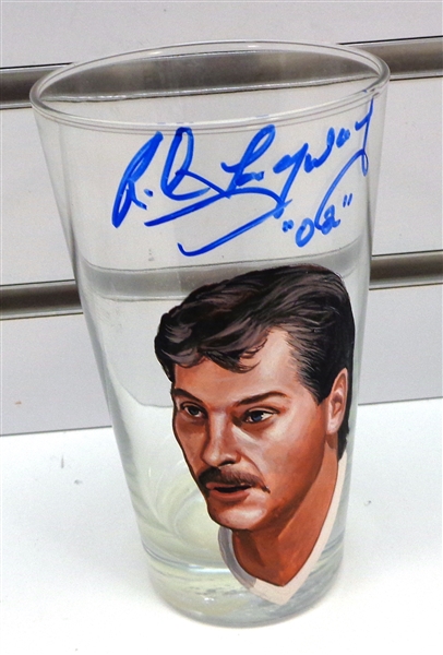Rod Langway Autographed Hand Painted Pint Glass