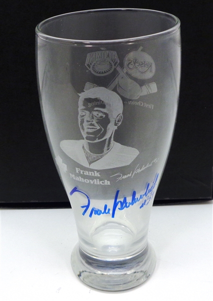 Frank Mahovlich Autographed Etched Pint Glass