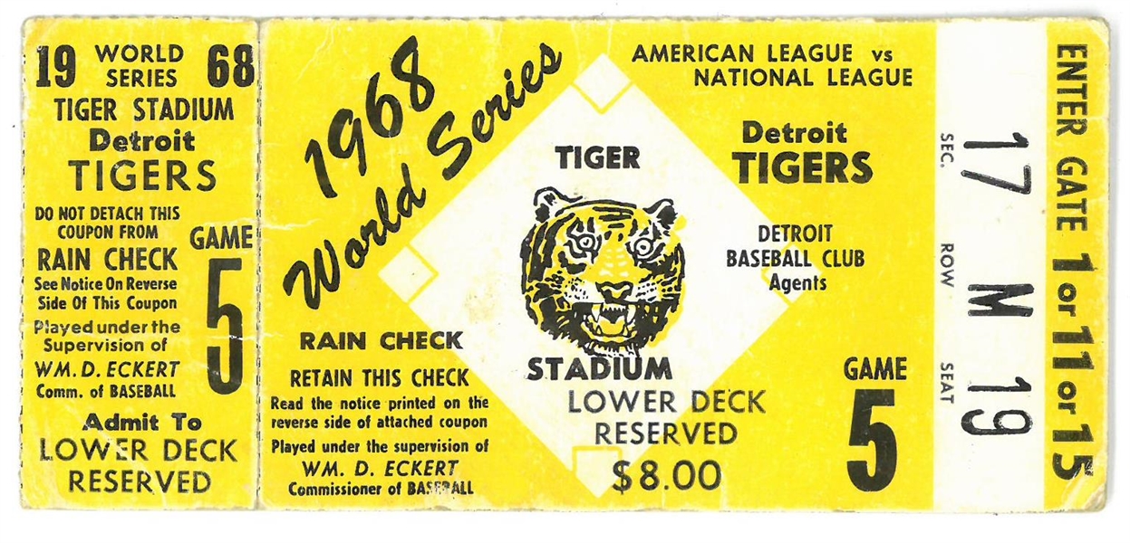 1968 World Series Game 5 Ticket
