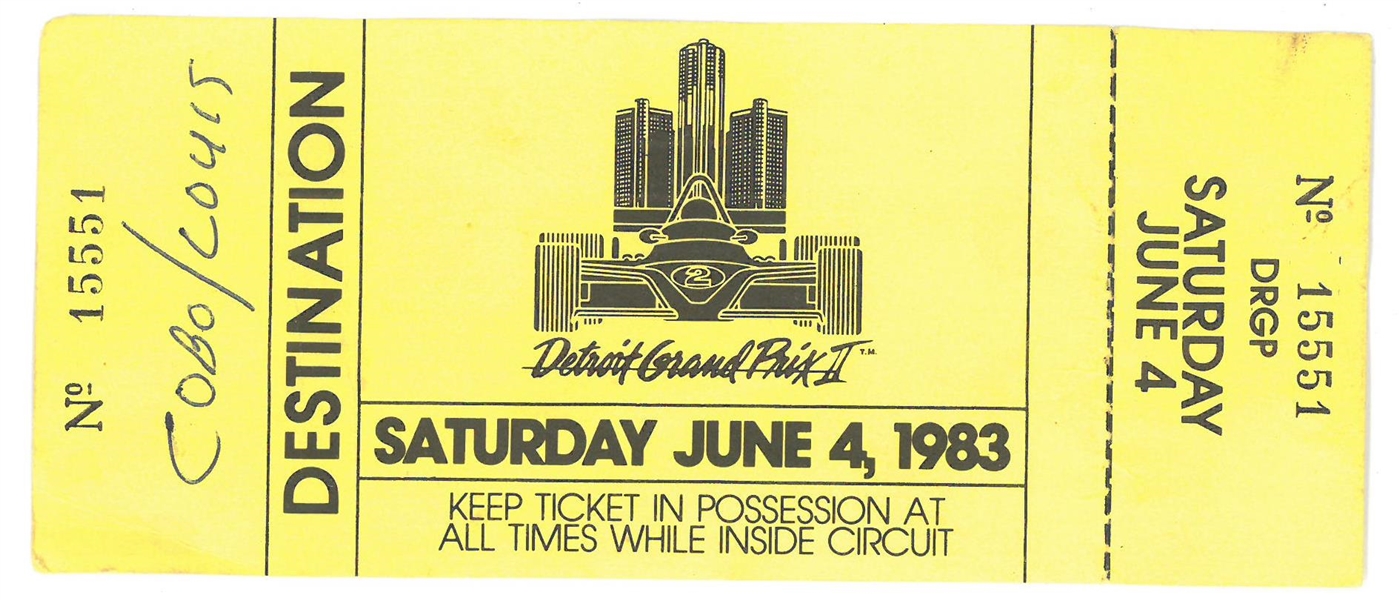 1983 Detroit Grand Prix Ticket