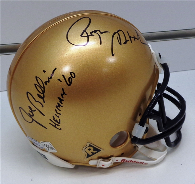 Roger Staubach & Joe Bellino Autographed Navy Mini Helmet