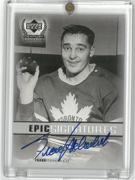 Frank Mahovlich Autographed Upper Deck Card