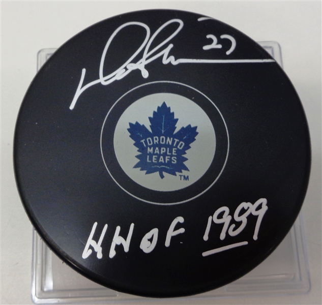 Darryl Sittler Autographed Maple Leafs Puck